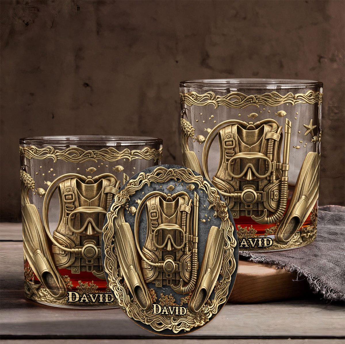 Scuba Diving Life – Personalisiertes Taucher-Whiskyglas