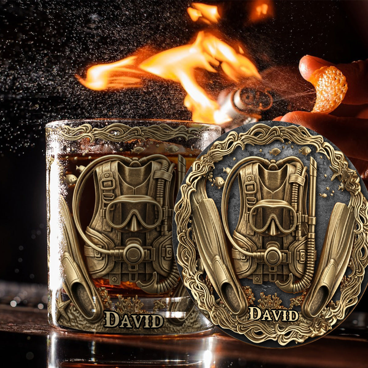 Scuba Diving Life – Personalisiertes Taucher-Whiskyglas