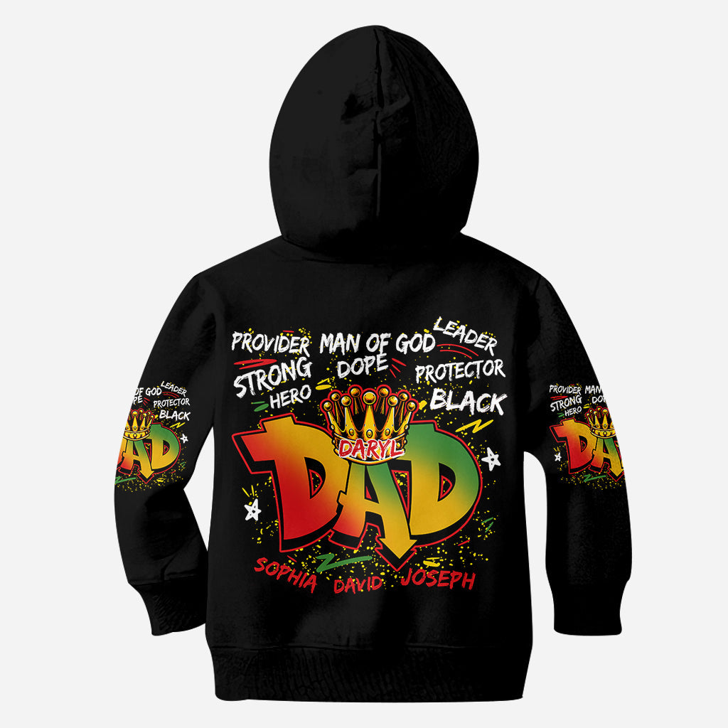 Papa héros et fort - T-shirt personnalisé afro-américain intégral