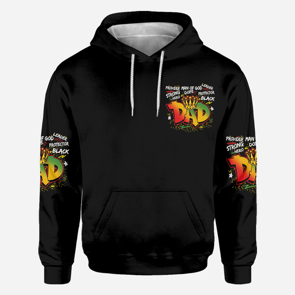 Papa héros et fort - T-shirt personnalisé afro-américain intégral