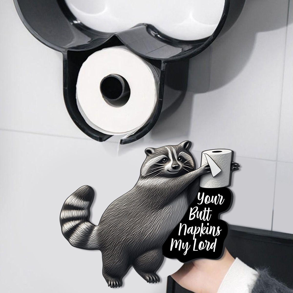 Witzige Dekoration – Personalisierter Waschbär-Toilettenpapierhalter