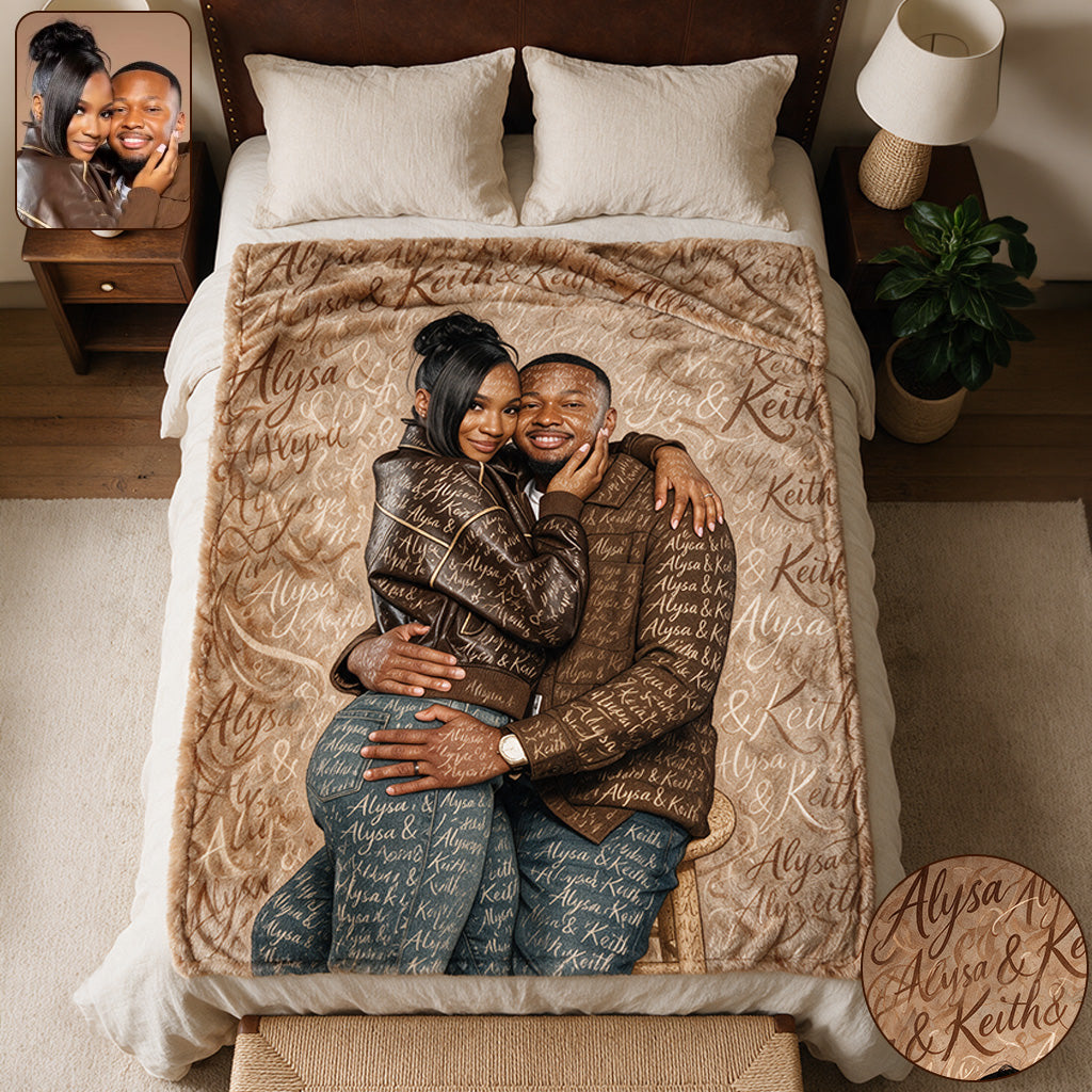 Custom From Any Photo - Personalized Couple Blanket