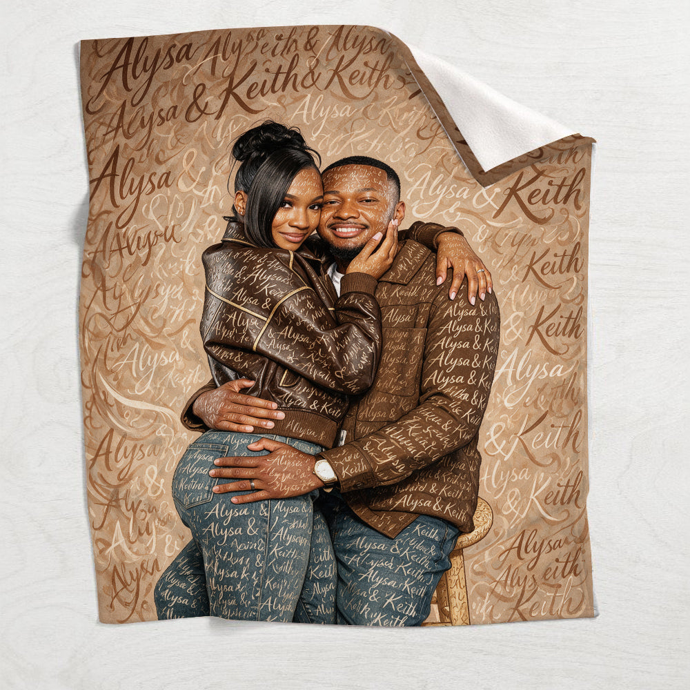 Custom From Any Photo - Personalized Couple Blanket