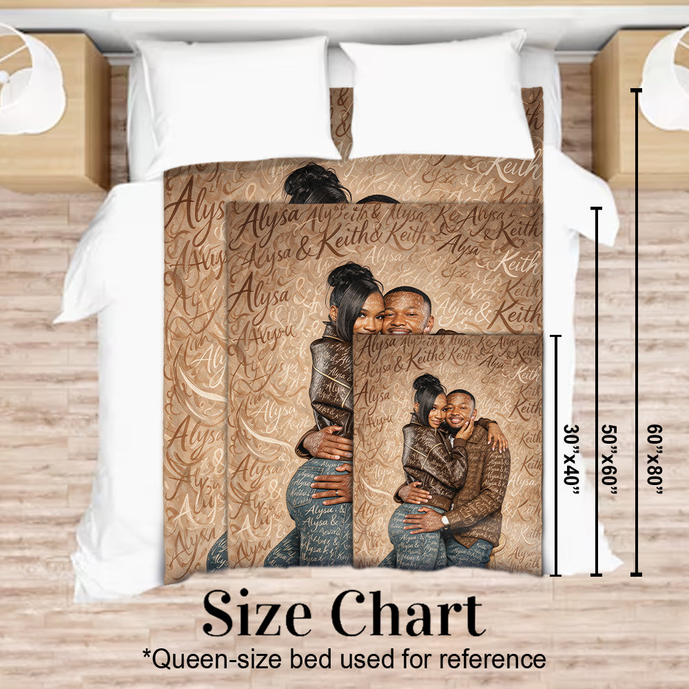 Custom From Any Photo - Personalized Couple Blanket