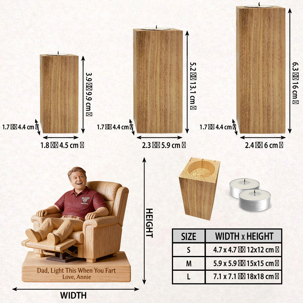 Cadeau parfait pour la fête des pères - Bougeoir en bois personnalisé