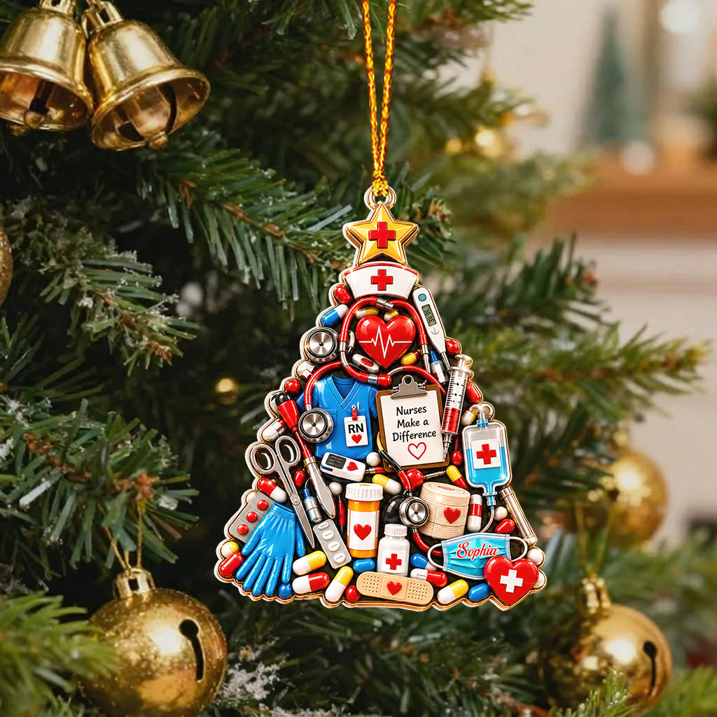 Nurse Gift Idea, Nurse Christmas Decor - Personalized Nurse Premium 3D Ornament