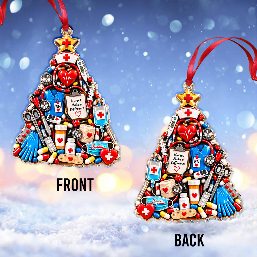 Nurse Gift Idea, Nurse Christmas Decor - Personalized Nurse Premium 3D Ornament