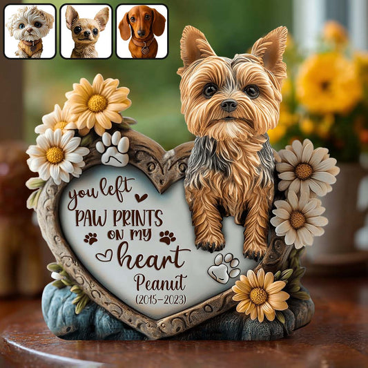 You Left Paw Prints On Our Hearts - Personalized Dog Custom Shaped Acrylic Plaque