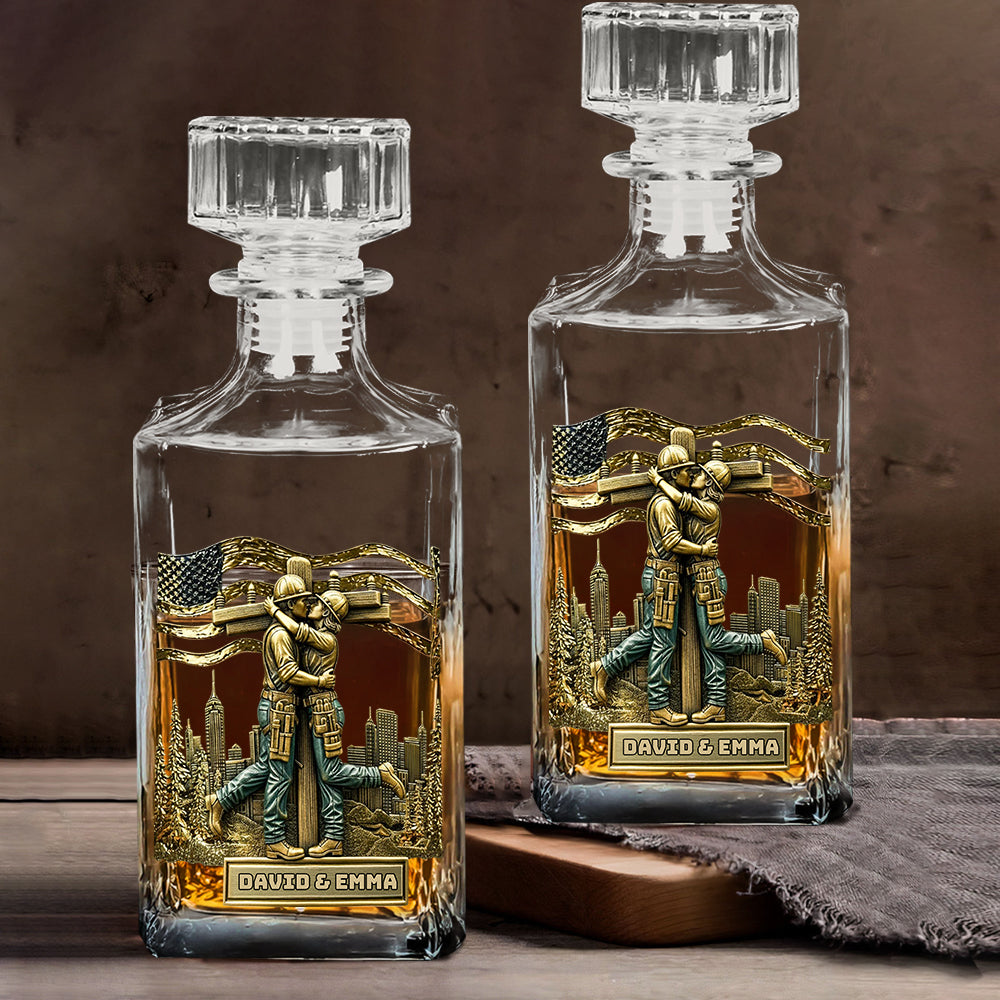Verre à whisky personnalisé « Lineman & Linewoman Legacy Glass » - Verre à whisky commémoratif pour électriciens et électriciennes
