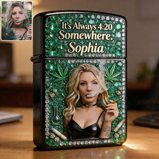 Cannabis-Liebhaber, individuell aus jedem Foto - Personalisierter Grasfeuerzeug