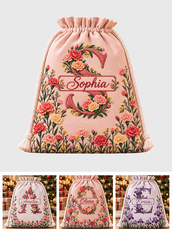 Floral Drawstring Bag Gift Family Members, Friends - Personalized Self Love Drawstring Tote Bag