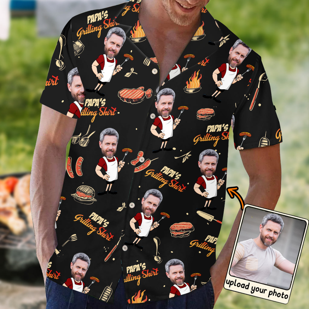 Papa's Grilling Shirt - Personalized Father Hawaiian Shirt
