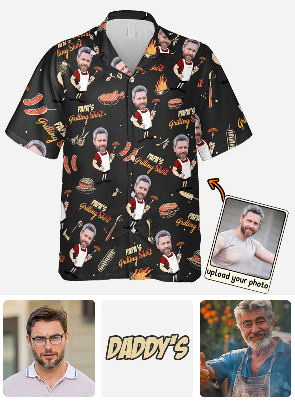 Papa's Grilling Shirt - Personalized Father Hawaiian Shirt