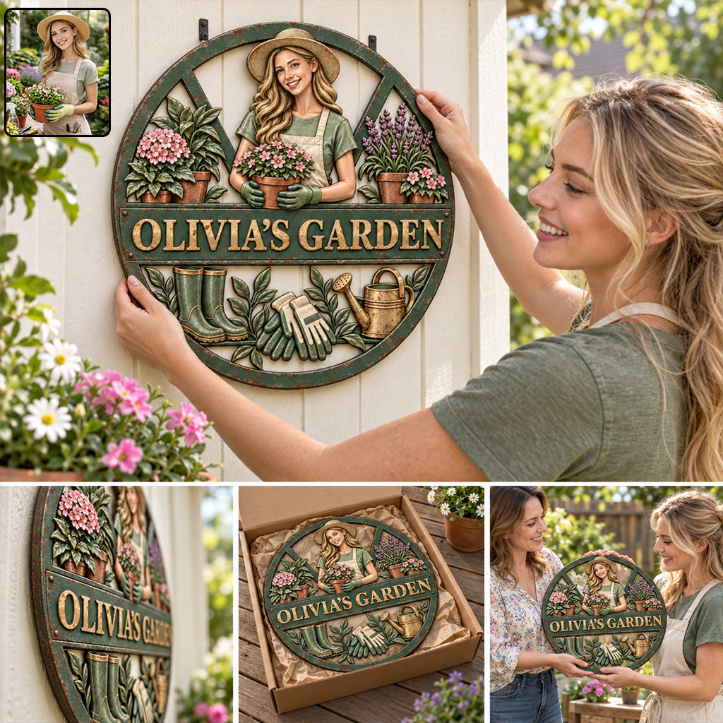 Welcome To My Garden - Personalized Gardening 3D Printed Cut Metal Sign