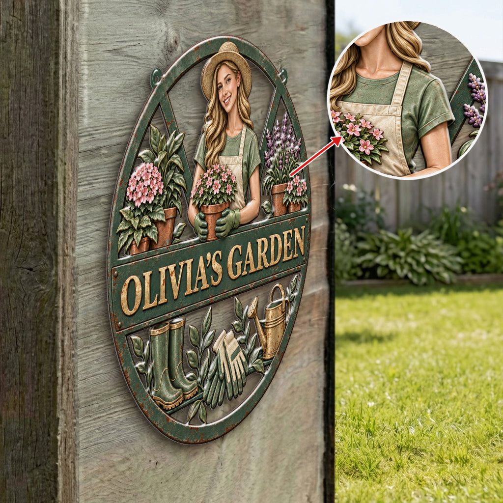 Welcome To My Garden - Personalized Gardening 3D Printed Cut Metal Sign