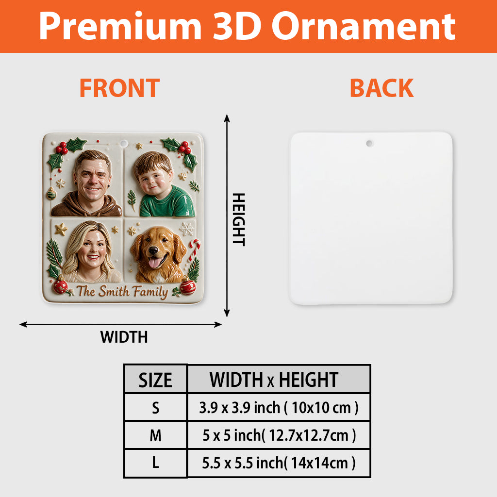 Our Christmas - Personalized Family Premium 3D Ornament