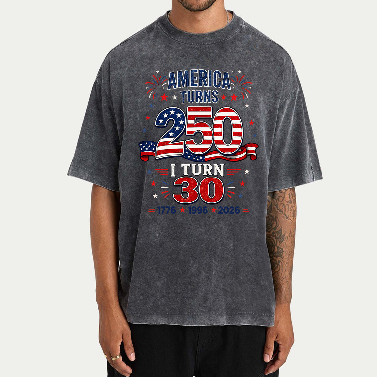 Birthday Gift - Personalized Birthday Washed T-Shirt
