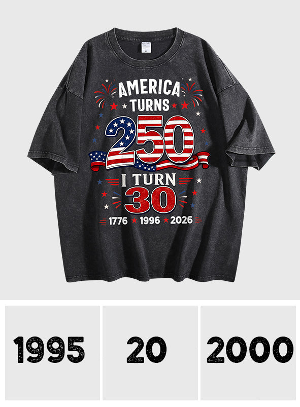 Birthday Gift - Personalized Birthday Washed T-Shirt
