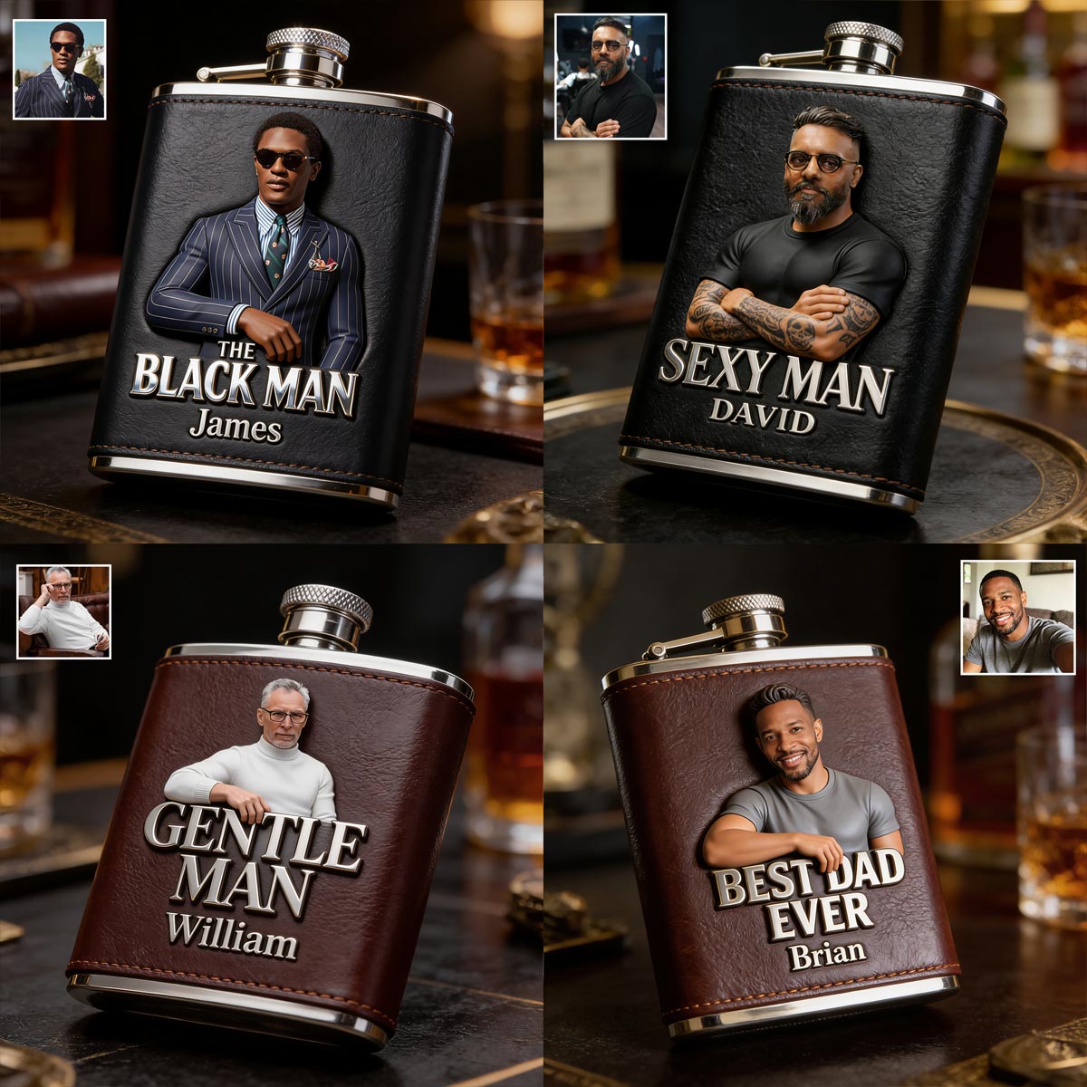 Luxuriöse Geschenke für Männer - Individuell vom Foto - Personalisierte Vater-Thermoskanne