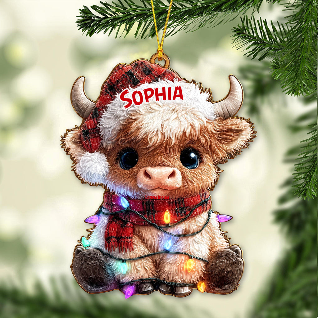 Frohe Weihnachten – Personalisierter Hochlandrind-Weihnachtsbaumschmuck