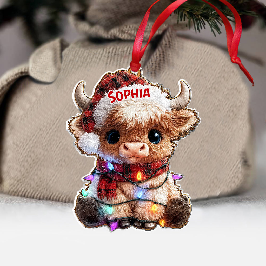 Frohe Weihnachten – Personalisierter Hochlandrind-Weihnachtsbaumschmuck