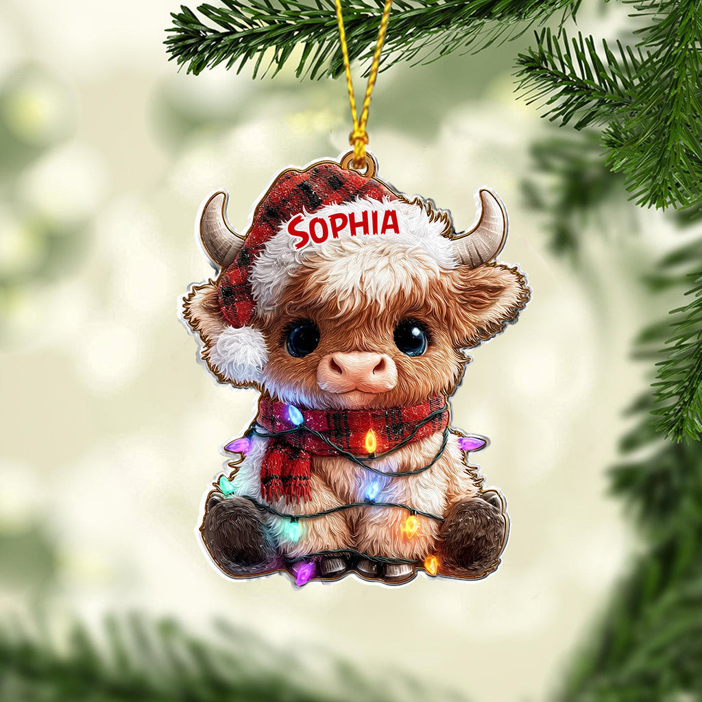 Frohe Weihnachten – Personalisierter Hochlandrind-Weihnachtsbaumschmuck
