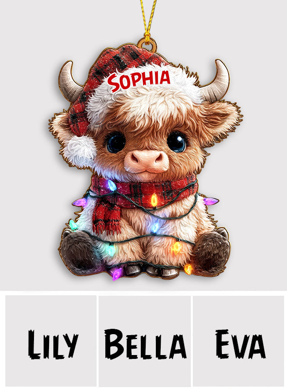 Frohe Weihnachten – Personalisierter Hochlandrind-Weihnachtsbaumschmuck