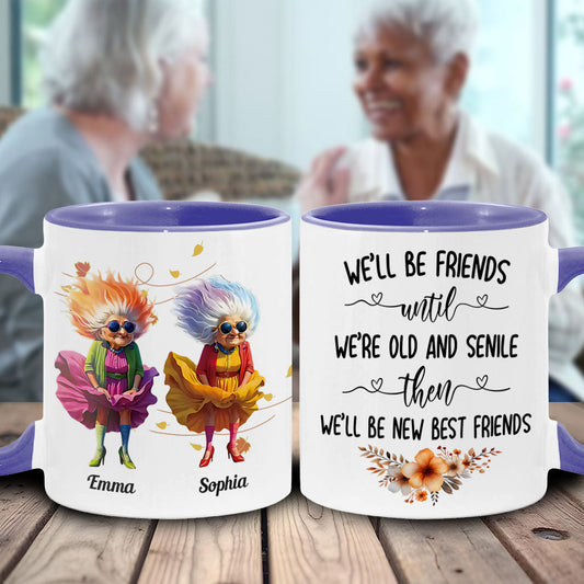 Old Friends - Personalized Best Friend Accent Mug