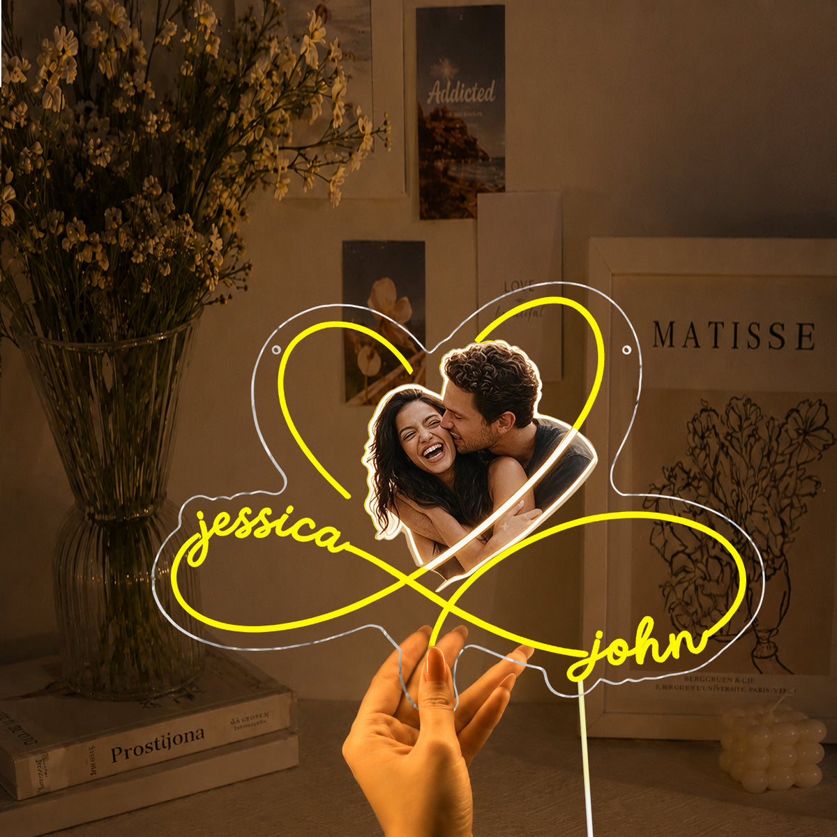 Love You Infinite, Bedroom Decoration - Personalized Couple Neon LED Light Sign
