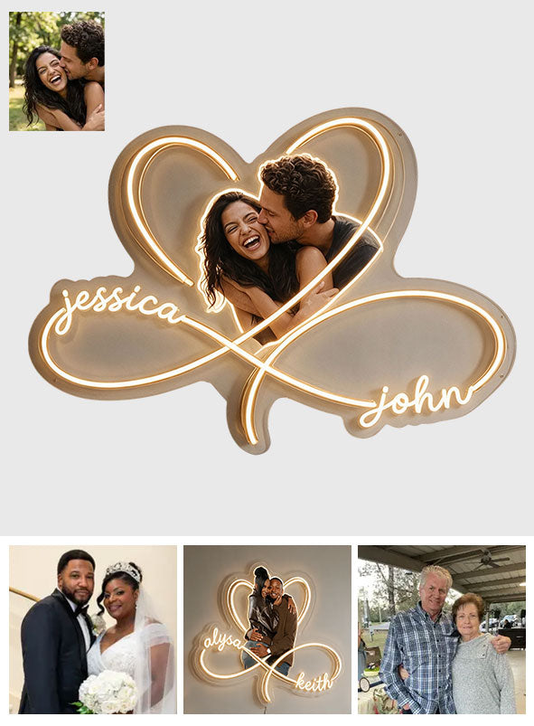 Love You Infinite, Bedroom Decoration - Personalized Couple Neon LED Light Sign