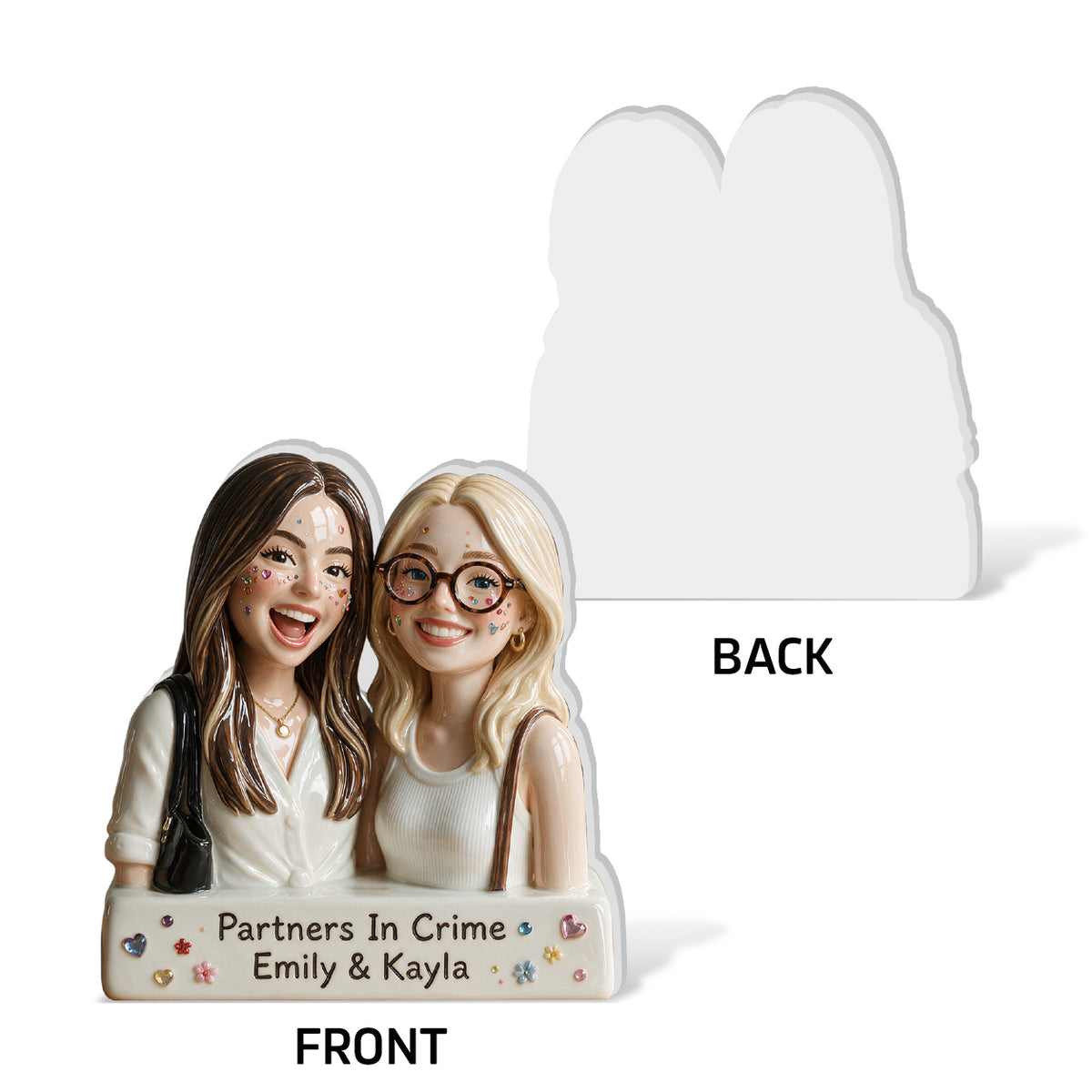 Face Rhinestones - Personalized Bestie 3D Plaque