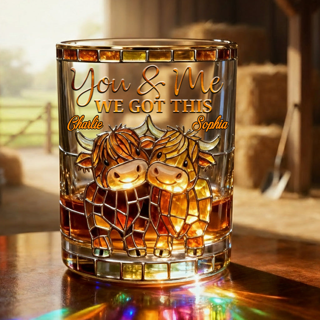 Wir haben diese Hochlandkuh – personalisiertes Whiskyglas mit Hochlandkuhmotiv