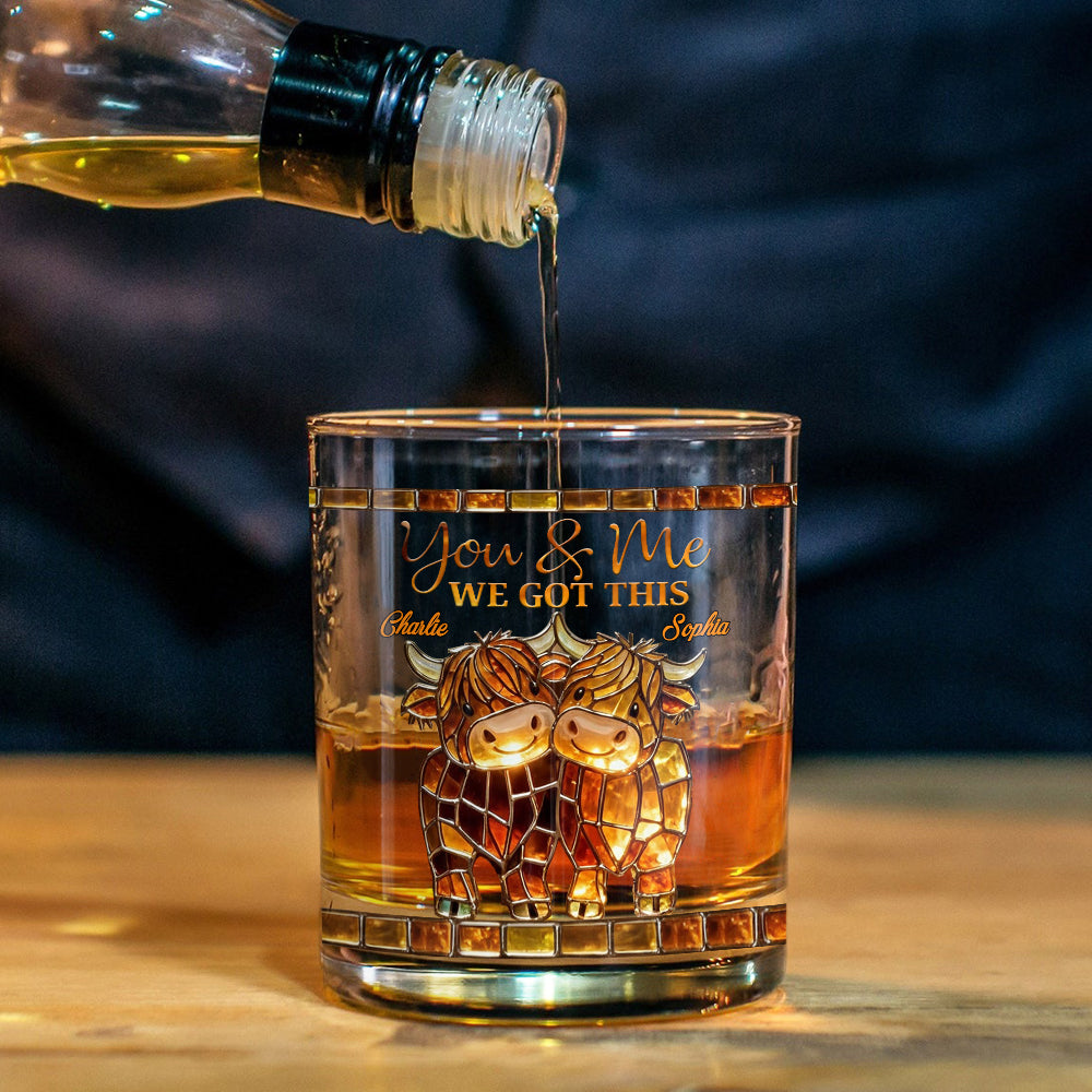 Wir haben diese Hochlandkuh – personalisiertes Whiskyglas mit Hochlandkuhmotiv