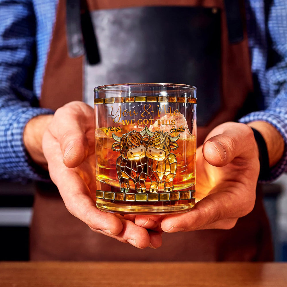 Wir haben diese Hochlandkuh – personalisiertes Whiskyglas mit Hochlandkuhmotiv