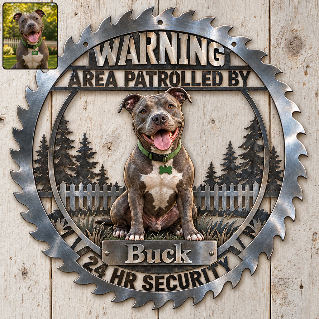 Sicherheit durch Hunde - Personalisierte 3D-gedruckte Metalltafel