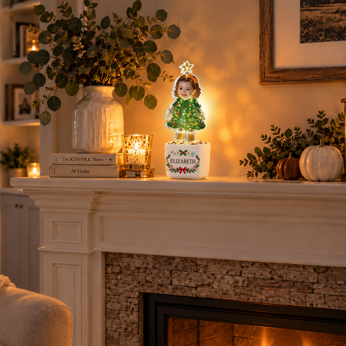 Cute Christmas Tree - Personalized Kid LED Light Ceramic Pot