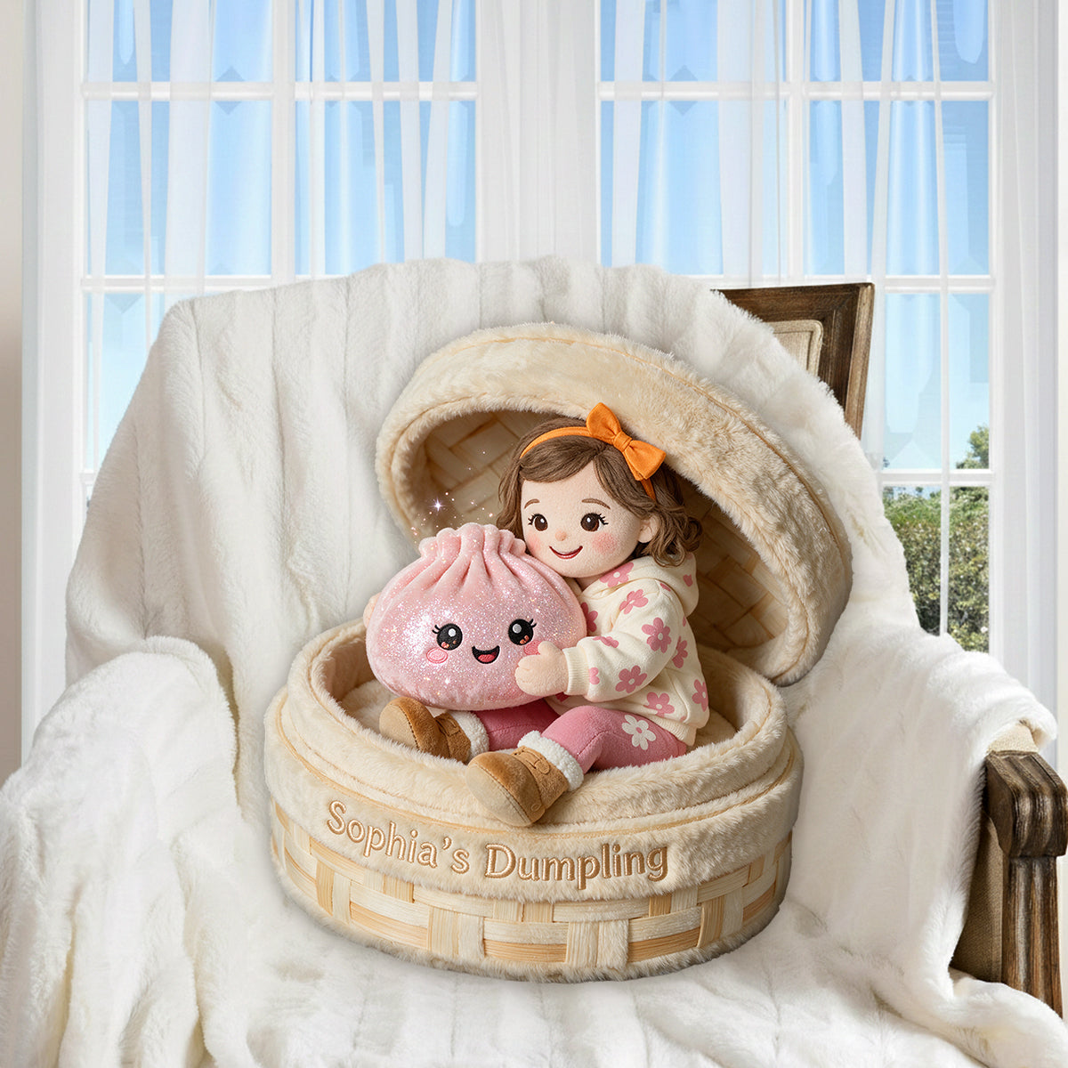The Funny Mystery Dumpling For Kid - Personalized Kid Premium Faux Fur Pillow