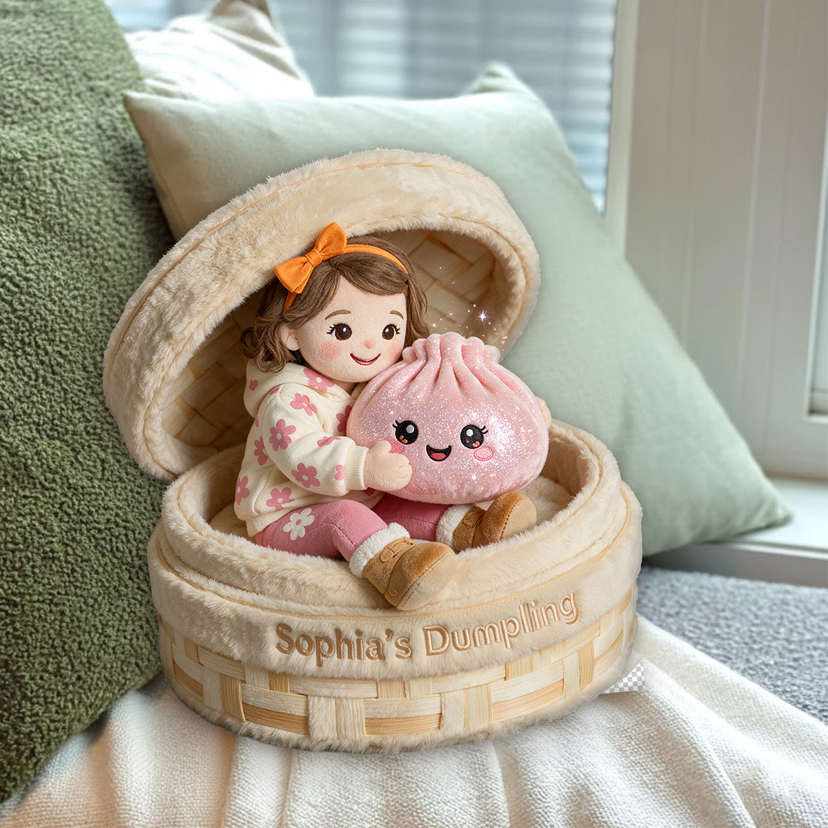 The Funny Mystery Dumpling For Kid - Personalized Kid Premium Faux Fur Pillow
