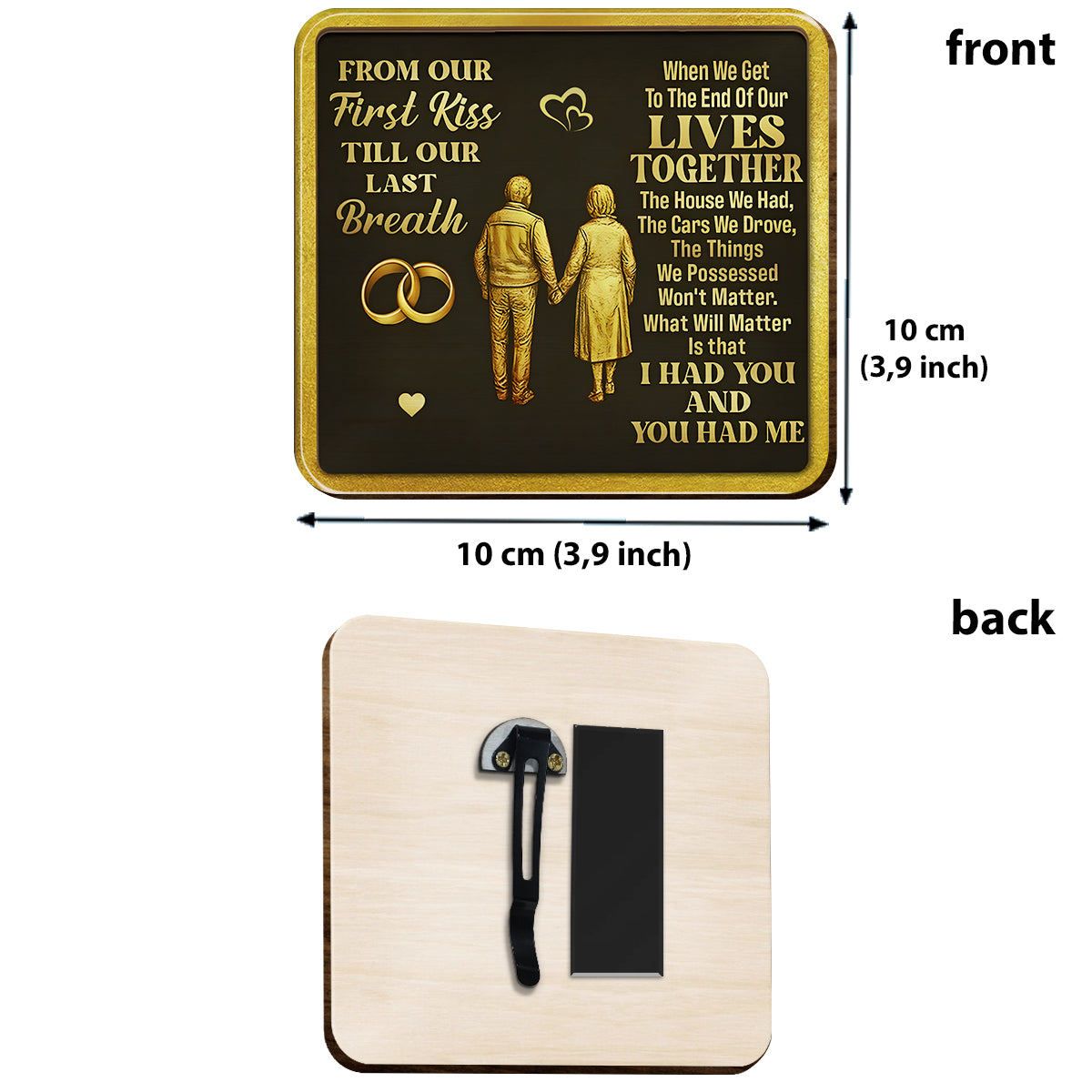 From Our First Kiss - Personalized Couple Shaped Car Visor Clip