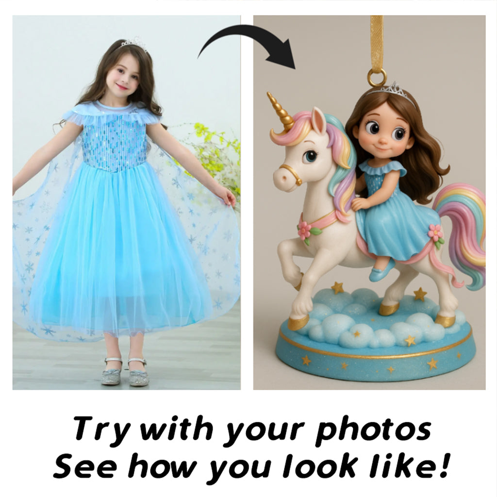 Individuell gestaltbar nach Foto, Geschenk für einhornbegeisterte Mädchen – personalisierter Kinderschmuck in individueller Form