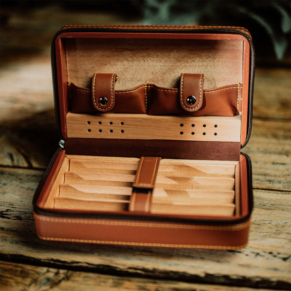 To Dad From The Reasons You Smoke - Personalized Father Travel Cigar Humidor Case