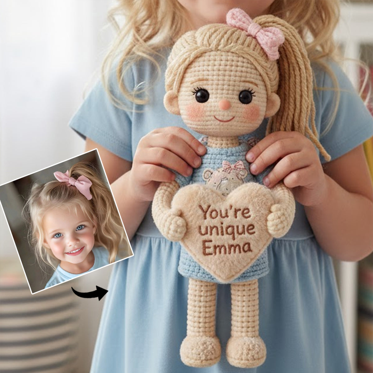 Jedes Foto – das perfekte Geschenk für Kinder – personalisiertes Premium-Kunstfellkissen für Kinder