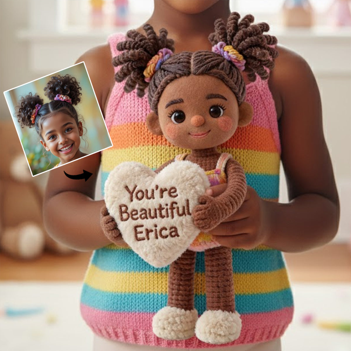 Jedes Foto – das perfekte Geschenk für Kinder – personalisiertes Premium-Kunstfellkissen für Kinder