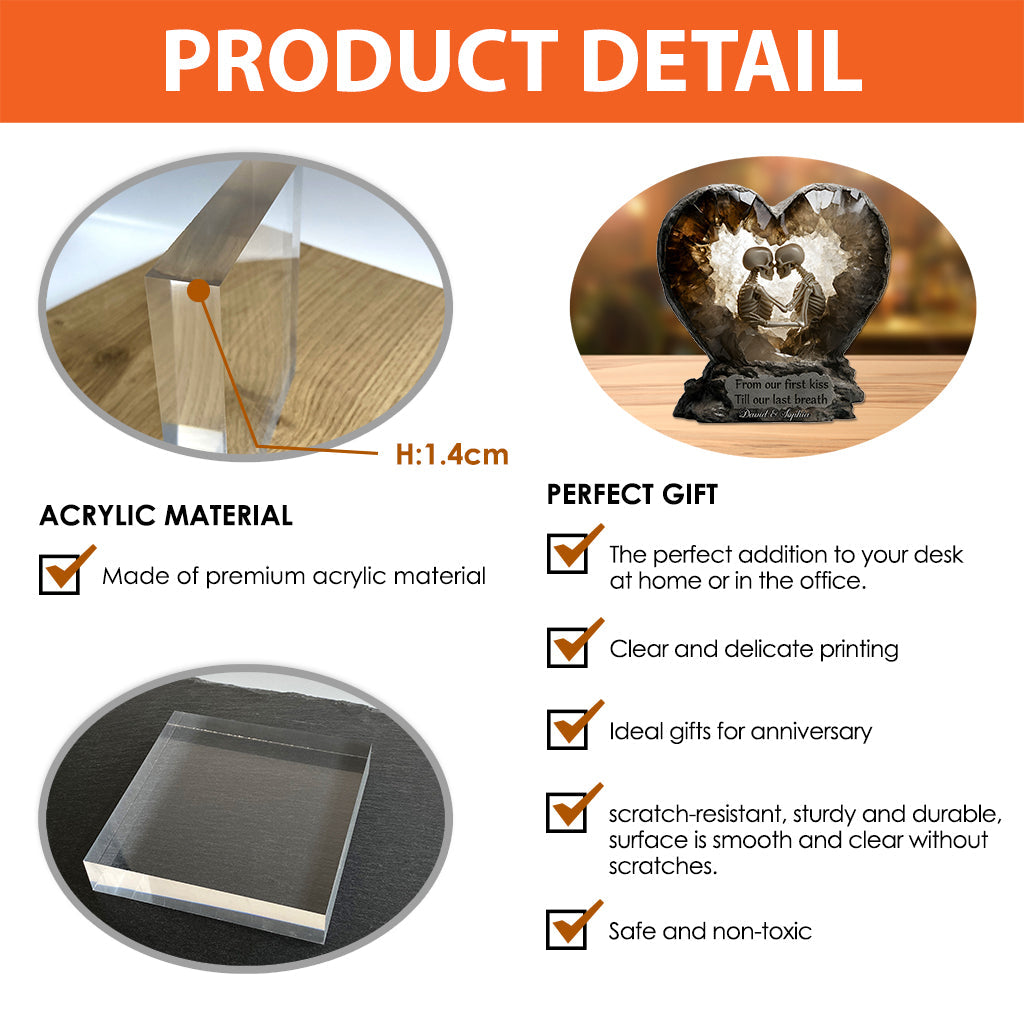 From Our First Kiss - Personalized Couple Custom Shaped Acrylic Plaque