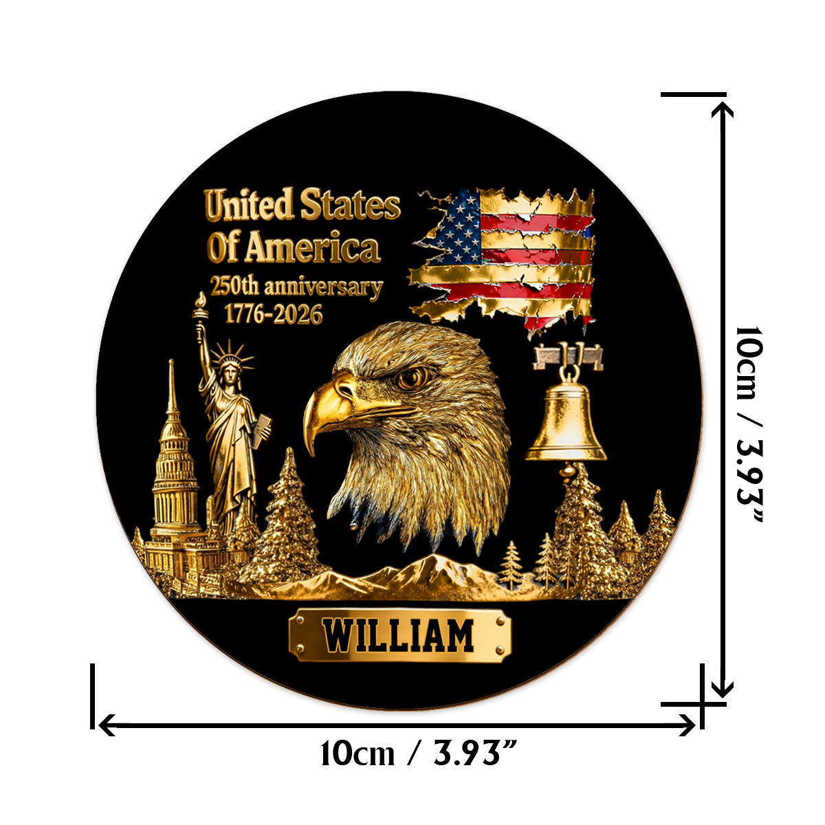 250-jähriges Jubiläum – Personalisiertes Whiskyglas mit Weißkopfseeadler-Motiv