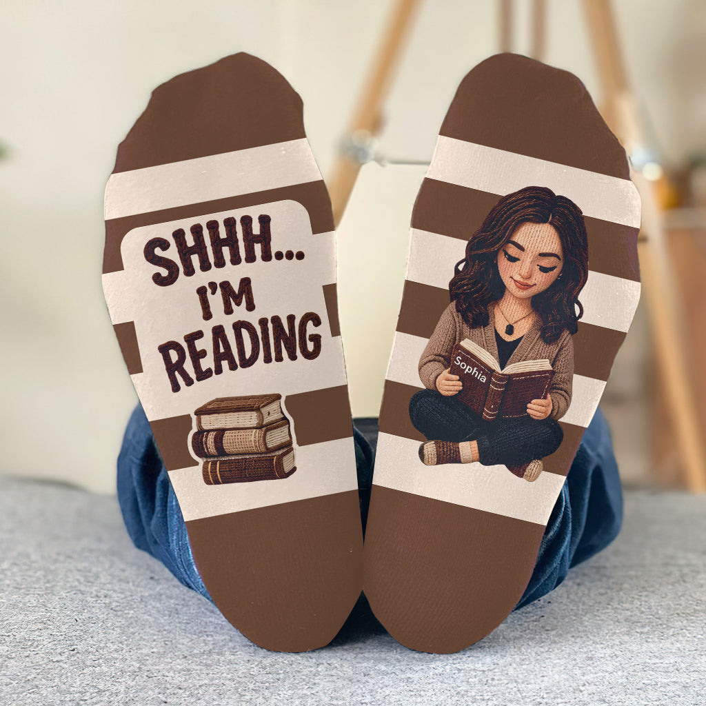 Shhh… Ich lese - Personalisierte Buchsocken