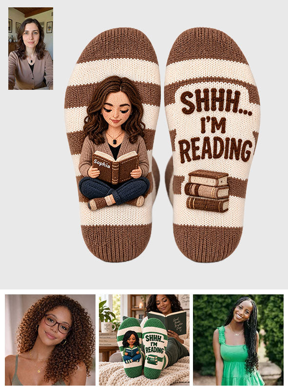 Shhh… Ich lese - Personalisierte Buchsocken