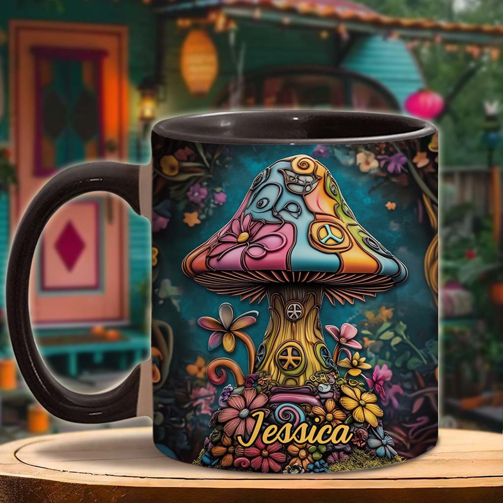 Mug personnalisé Hippie Soul Peace Mushroom - Mug Hippie à l'esprit hippie