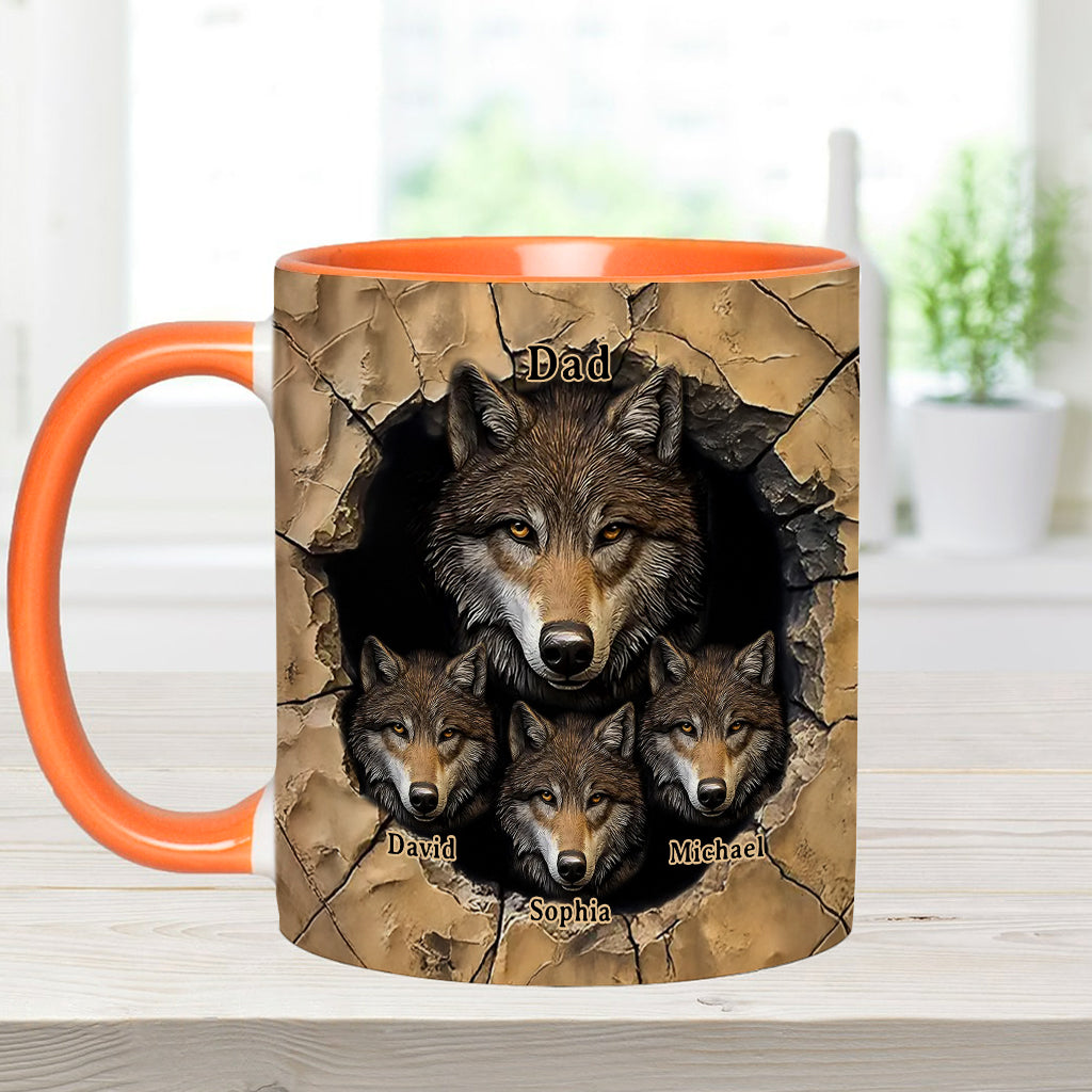 Mug personnalisé « La meute de loups de papa » avec motif loup