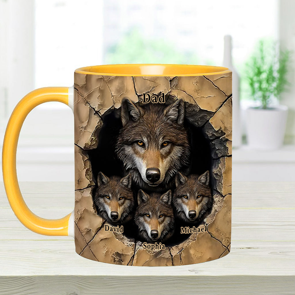 Mug personnalisé « La meute de loups de papa » avec motif loup